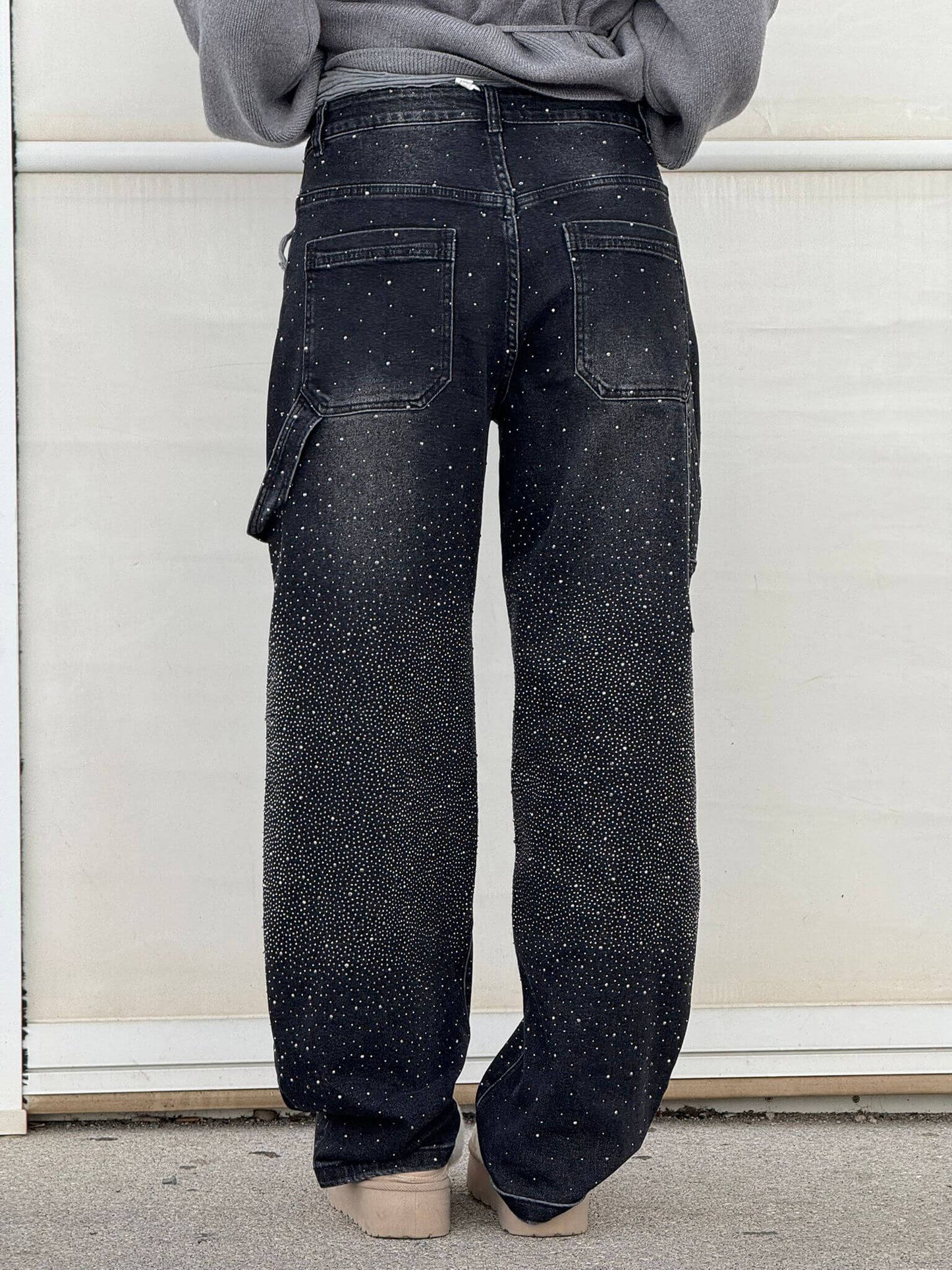 Balon Kesim Karpenter Parlak Denim Jean