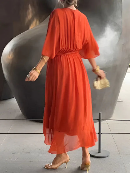 Monica | V Yaka Şifon Elbise