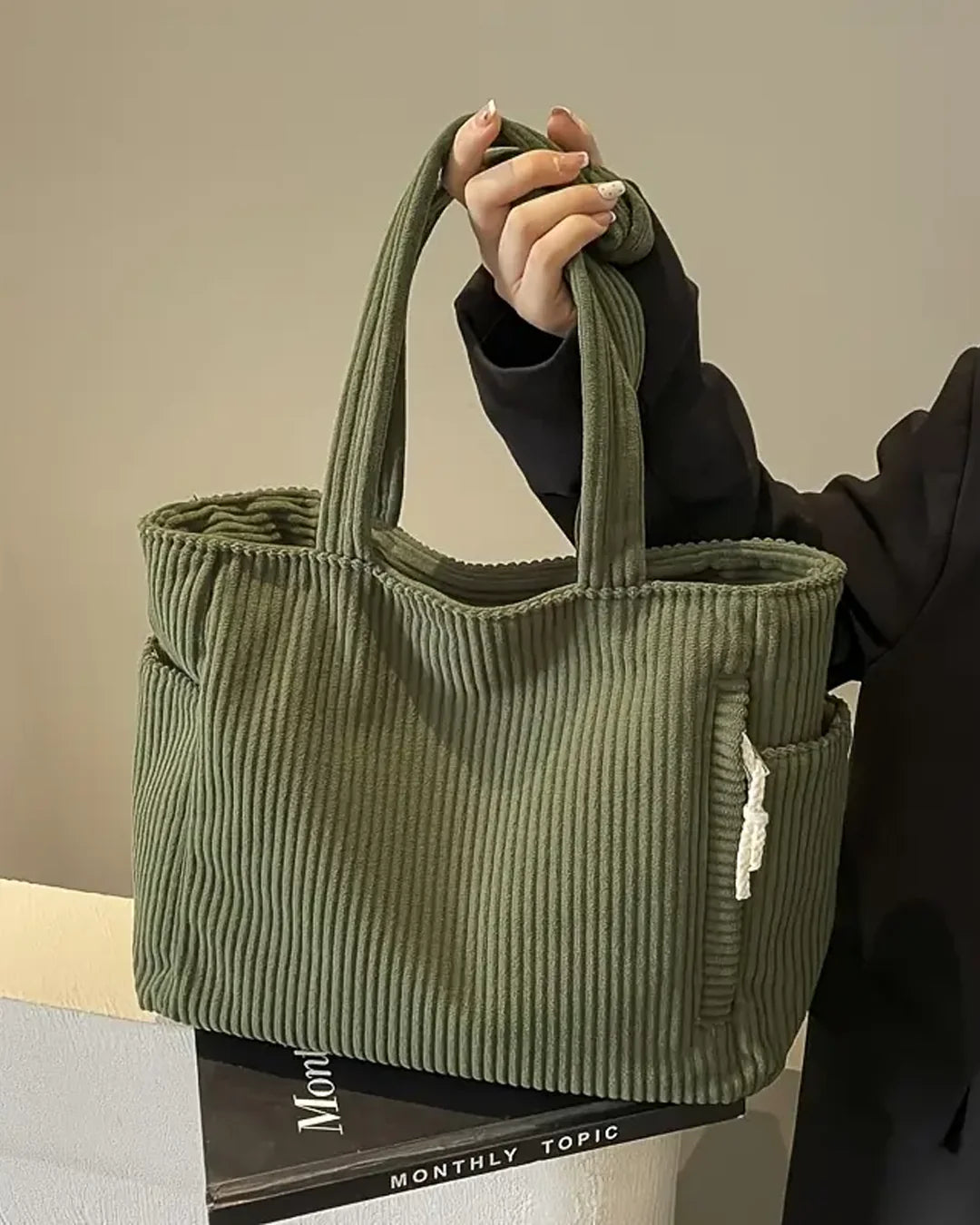 Tilda | Şık Kordon Detaylı Ribanlı Tote Çanta
